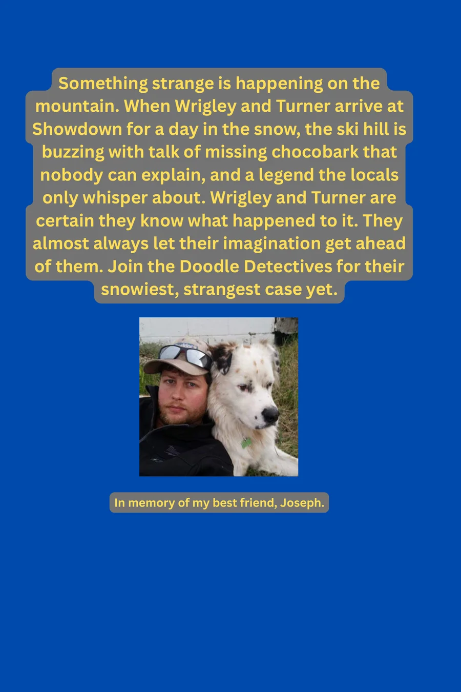 Back cover of The Legend of King's Ridge, with a photo of Nathan and Joseph