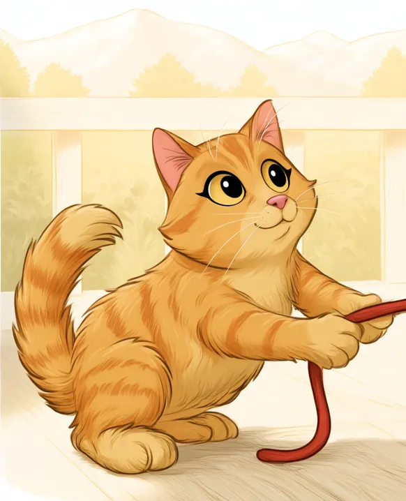 Cartoon Tango, an orange tabby cat